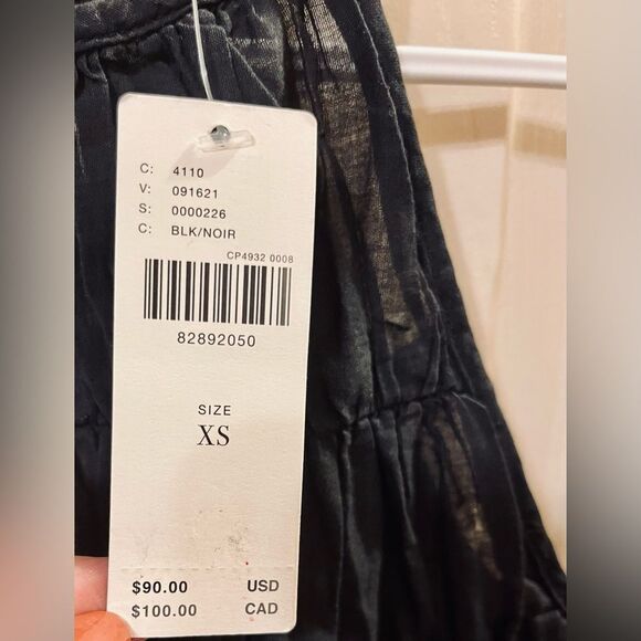 Anthropologie Pilcro Ruffled Sleeveless 100% Cotton Black Top XS MSRP $90 NWT - Picture 5 of 6